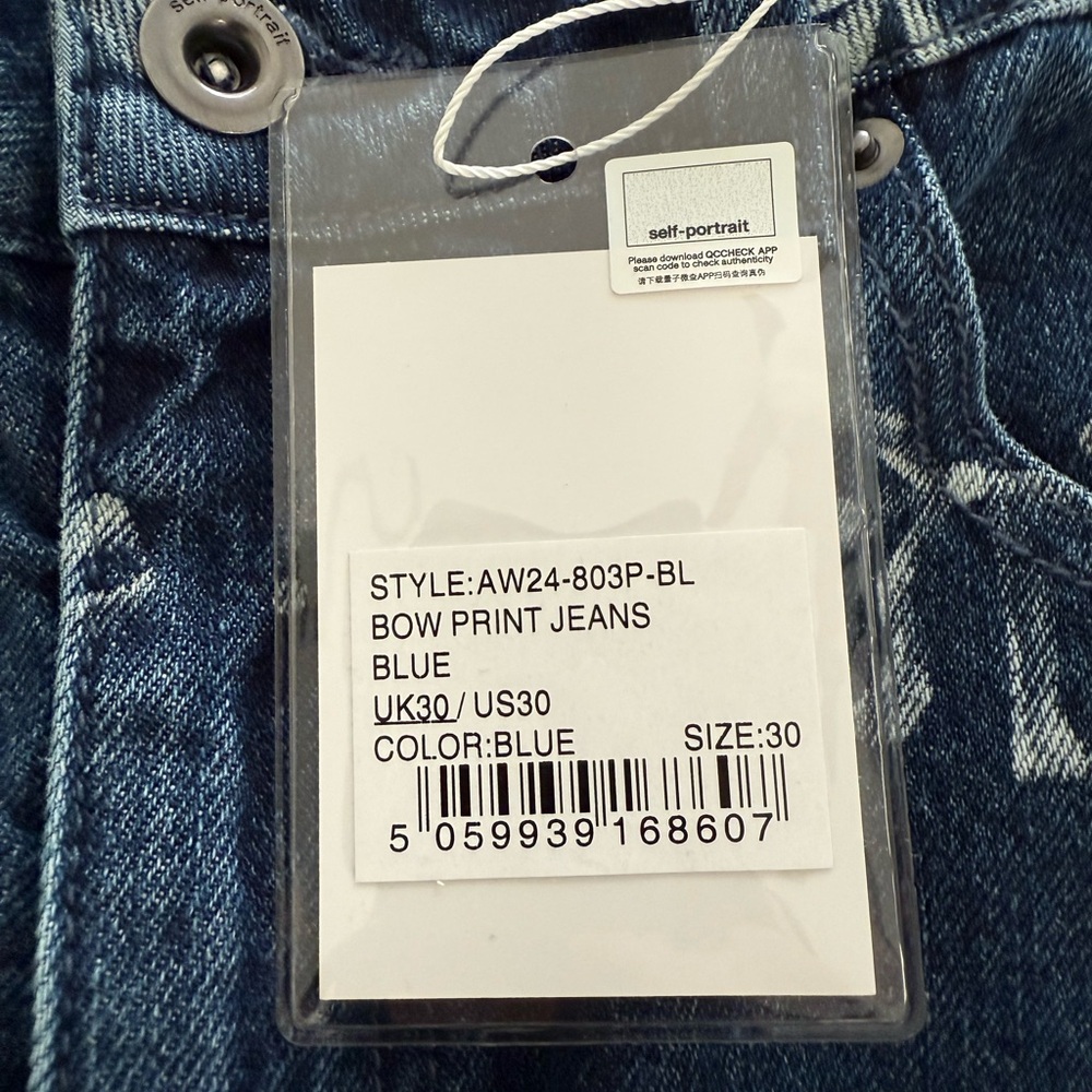 🌟 Self-Portrait Bow Jeans – Blue – Size 30 – NWT 🌟 - Picture 6 of 9